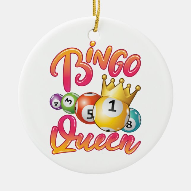 Adorno De Cerámica Jugador femenino de Bingo Queen (Frente)