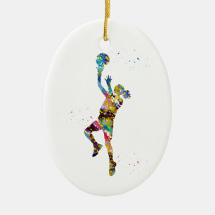 Adorno De Cerámica Jugadora de baloncesto