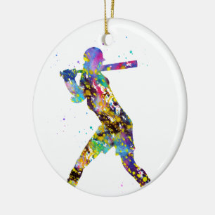 Adorno De Cerámica Jugadora de sóftbol femenina
