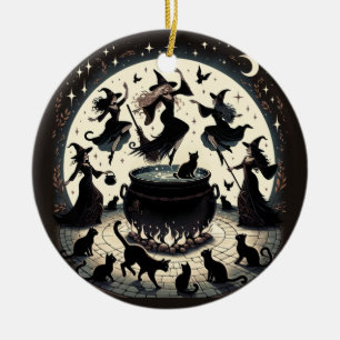 Adorno De Cerámica Jugadores de brujas: Encantada reunión forestal