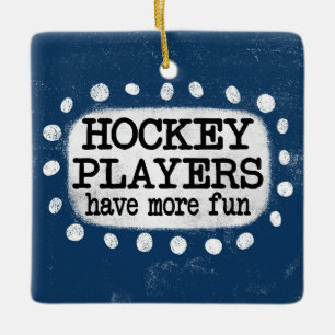 Adorno De Cerámica Jugadores de hockey tienen más diversión