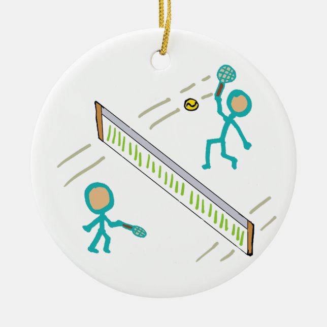 Adorno De Cerámica Jugadores De Tenis (Frente)