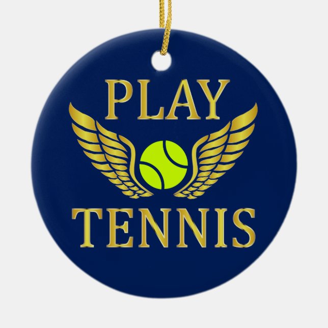 Adorno De Cerámica Jugar al tenis (Frente)