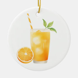Adorno De Cerámica Jugo de naranja acuarela