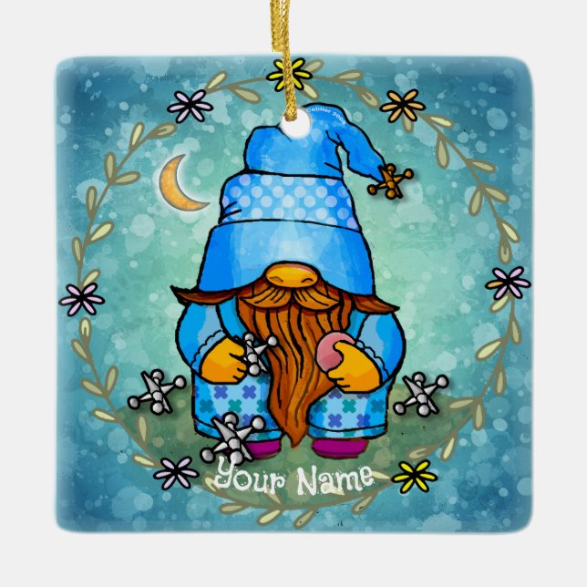 Adorno De Cerámica Juguetes de juego de Gnome (Anverso)