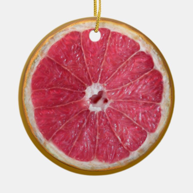 Adorno De Cerámica Juicy Red Grapefruit (Frente)