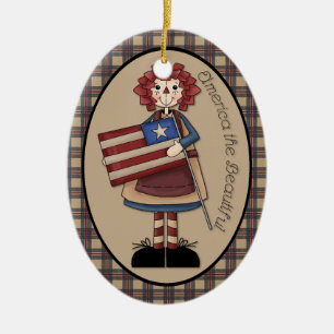 Adorno De Cerámica Julio "América, la bella" Annie Advent Ornament