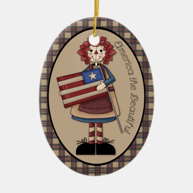 Adorno De Cerámica Julio "América, la bella" Annie Advent Ornament (Frente)