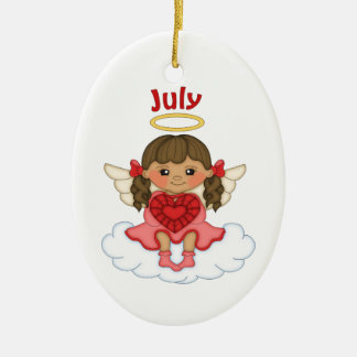 Adorno De Cerámica Julio Birthstone Angel Brunette
