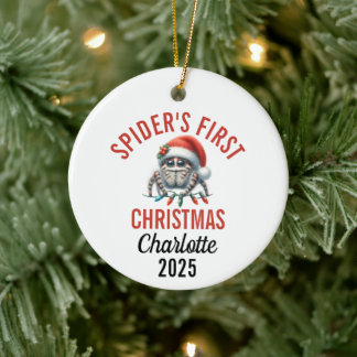 Adorno De Cerámica Jumping Spider's First Christmas 2025