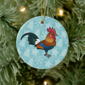 Adorno De Cerámica Junglefowl rojo birdorable