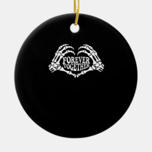 Adorno De Cerámica Juntos Un Corazón Hecho De Skeleton Hands Classic