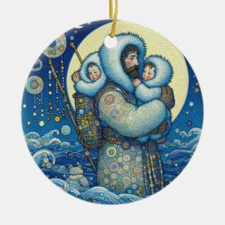 Adorno De Cerámica "Juntos, unidos por la nieve"