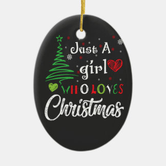 Adorno De Cerámica Just a Girl Who Loves Christmas