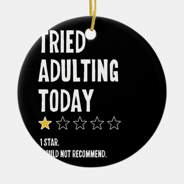 Adorno De Cerámica Juzgado Adulto Hoy Una Estrella No Recomendaría (Frente)