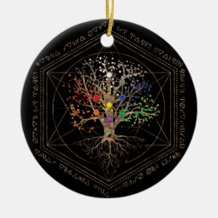 Adorno De Cerámica Kabbalah El árbol de la vida