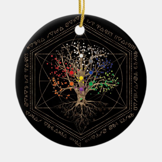 Adorno De Cerámica Kabbalah El árbol de la vida (Frente)