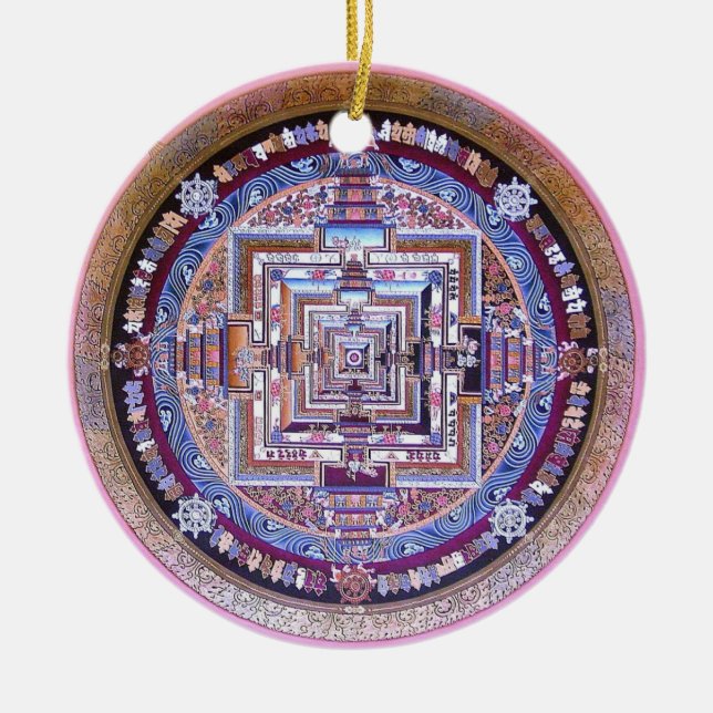 Adorno De Cerámica Kalachakra Mandala (Frente)
