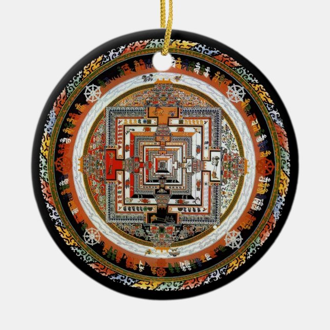 Adorno De Cerámica Kalachakra Mandala (Frente)