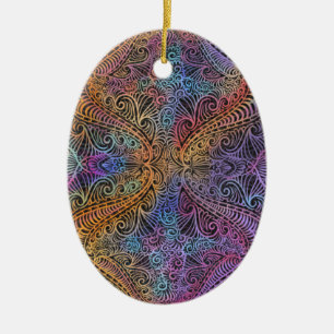 Adorno De Cerámica Kaleidoscope arcoiris Mandala