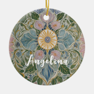 Adorno De Cerámica Kaleidoscopio floral personalizado