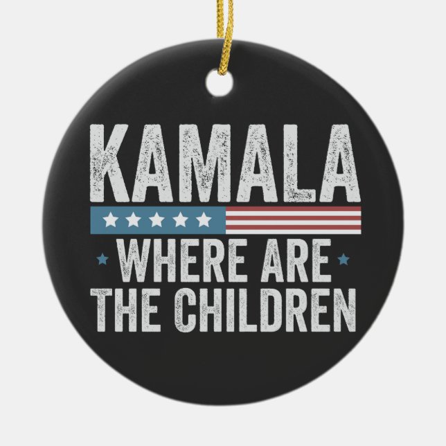 Adorno De Cerámica Kamala ¿Dónde están las elecciones para niños? (Frente)