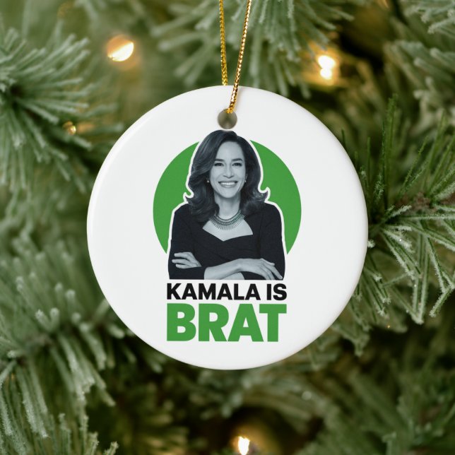 Adorno De Cerámica Kamala es Brat Funny Sarcástico (Árbol)