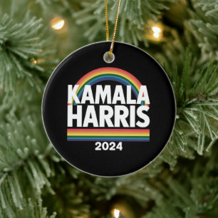 Adorno De Cerámica Kamala Harris 2024 Arcoíris Orgullo Gay LGBT Elecc