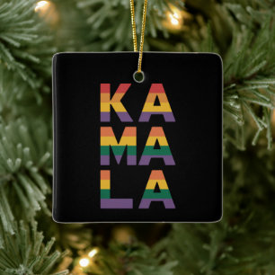 Adorno De Cerámica Kamala Harris 2024 Bandera del Arcoíris Orgullo Ga