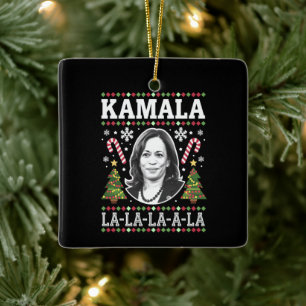 Adorno De Cerámica Kamala Harris 2024 Navidad Coma La Xmas