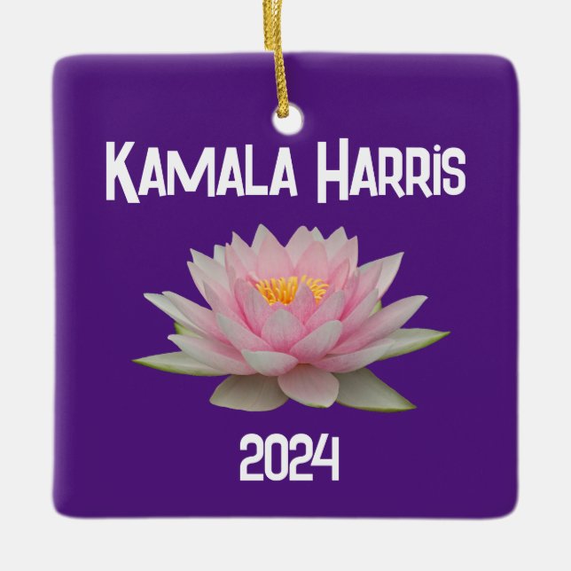 Adorno De Cerámica Kamala Harris Lotus 2024 (Anverso)
