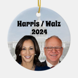 Adorno De Cerámica Kamala Harris y Tim Walz 2024