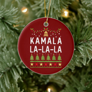 Adorno De Cerámica Kamala La La La Funny Harris Navidades feos