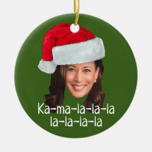 Adorno De Cerámica Kamala Santa Hat Biden Harris 2020 divertidas vaca