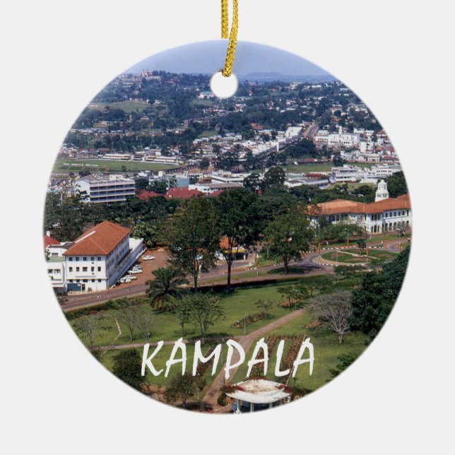 Adorno De Cerámica Kampala Uganda Navidades de vacaciones Ornamenr (Frente)