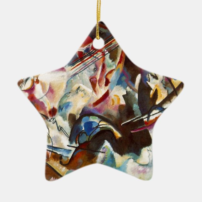 Adorno De Cerámica Kandinsky Composición VI Pintura abstracta (Frente)