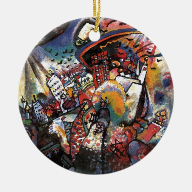 Adorno De Cerámica Kandinsky Moscú I Cityscape Resumen Pintura (Frente)