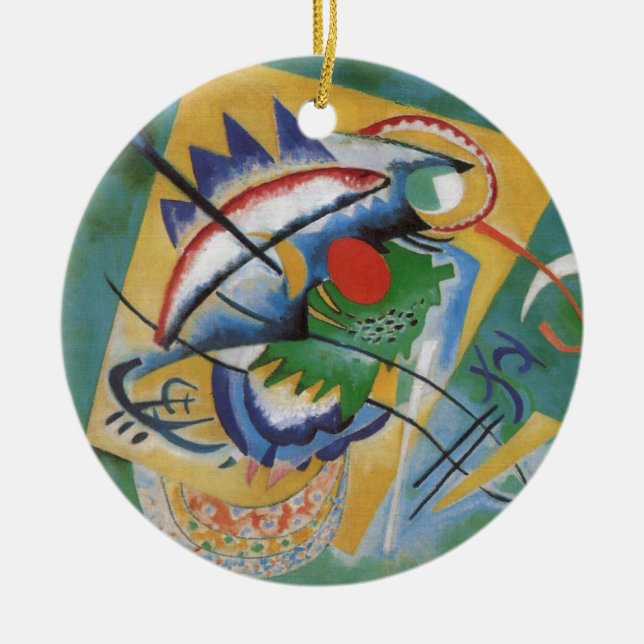 Adorno De Cerámica Kandinsky Red Oval Resumen Material gráfico Amaril (Frente)