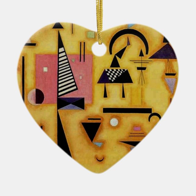 Adorno De Cerámica Kandinsky Resumen Formas Geométricas Rosa Decisiva (Frente)