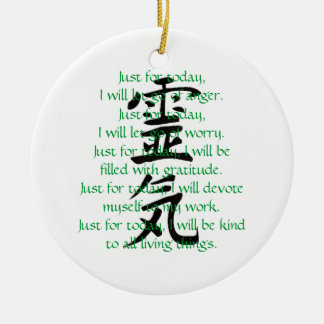Adorno De Cerámica Kanji y preceptos de Reiki con Usui