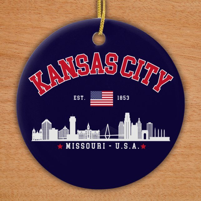 Adorno De Cerámica Kansas City Modern Skyline Souvenir (Subido por el creador)