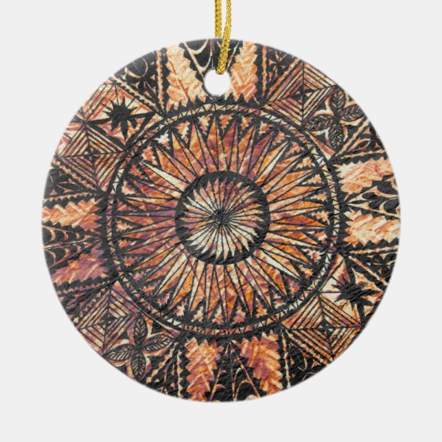 Adorno De Cerámica Kapa Tapa, el primer tatuaje hawaiano (Frente)