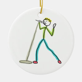 Adorno De Cerámica Karaoke Singing Stickman