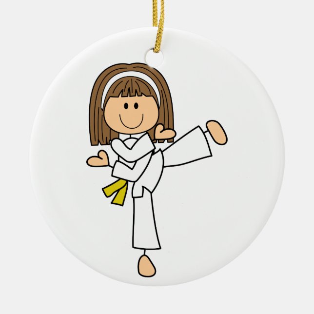 Adorno De Cerámica Karate Chica (Frente)