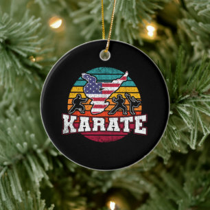 Adorno De Cerámica Karate femenino - Chicas Bandera de Estados Unidos