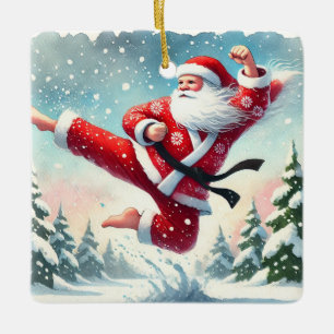 Adorno De Cerámica Karateka favorita de Santa Personalizada