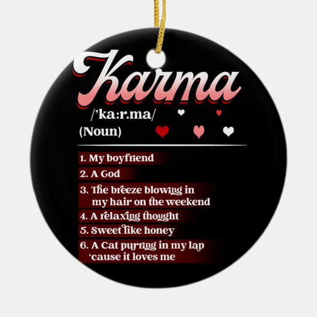 Adorno De Cerámica Karma es mi novio Karma un pensamiento relajante d (Frente)