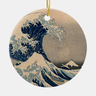Adorno De Cerámica Katsushika Hokusai. La gran ola de Kanagawa