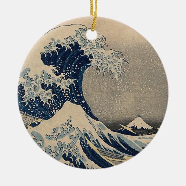 Adorno De Cerámica Katsushika Hokusai. La gran ola de Kanagawa (Frente)