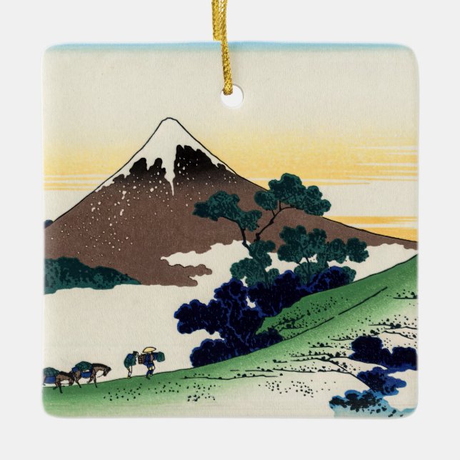 Adorno De Cerámica Katsushika Hokusai - Paso de los inumes, provincia (Anverso)